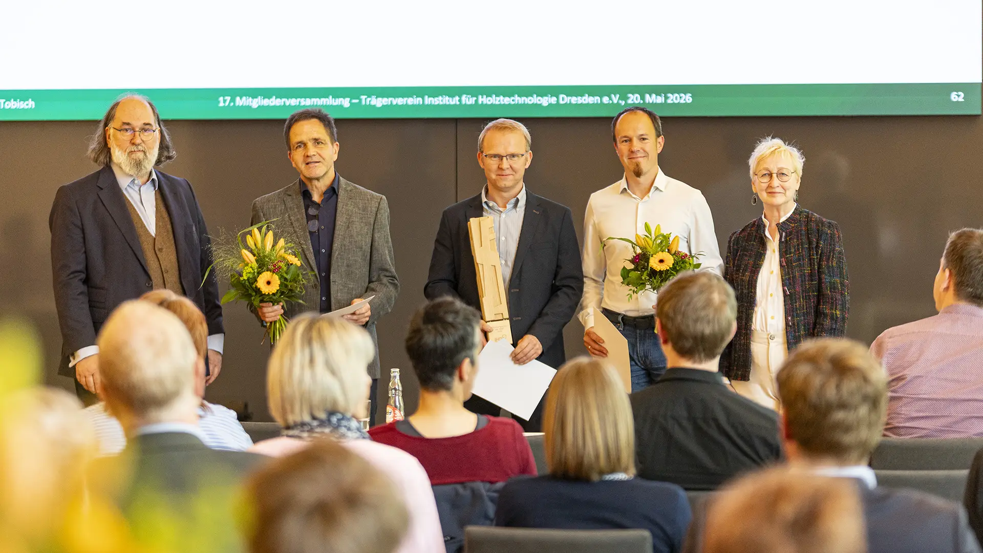 v. l. n. r.: Prof. Dr. Steffen Tobisch, Prof. Dr. Detlef Krug, Marco Mäbert, Martin Hielscher, Christiane Hartwig-Gerth